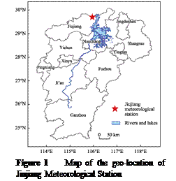 ??????:  

Figure 1   Map of the geo-location of Jiujiang Meteorological Station
